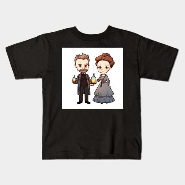 Pierre and Marie Curie Kids T-Shirt by ComicsFactory